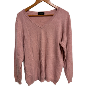 Macy’s Charter Club Soft 100% Cashmere V-Neck Sweater Dusty Mauve